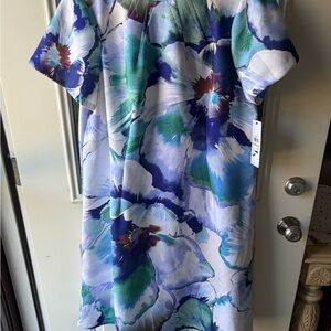 Calvin Klein Blue and White Floral Dress